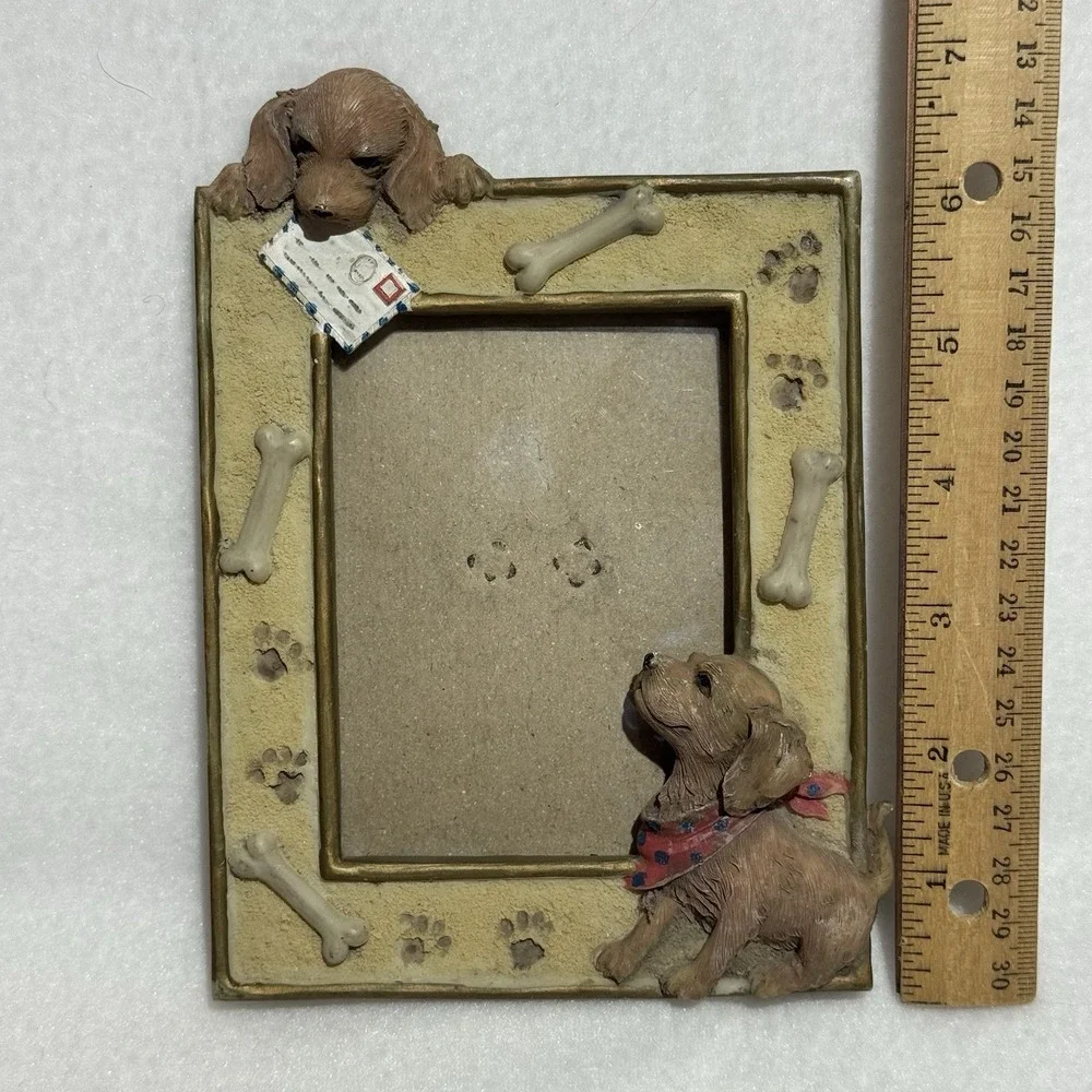 3D Dog Picture Photo Frame Red Irish Setter with Mail Paw Prints Sand Bones Gift